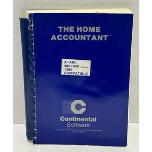 The Home Accountant Software Manual For Atari Computer Continental Software 1983